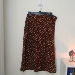 Black Floral Skirt